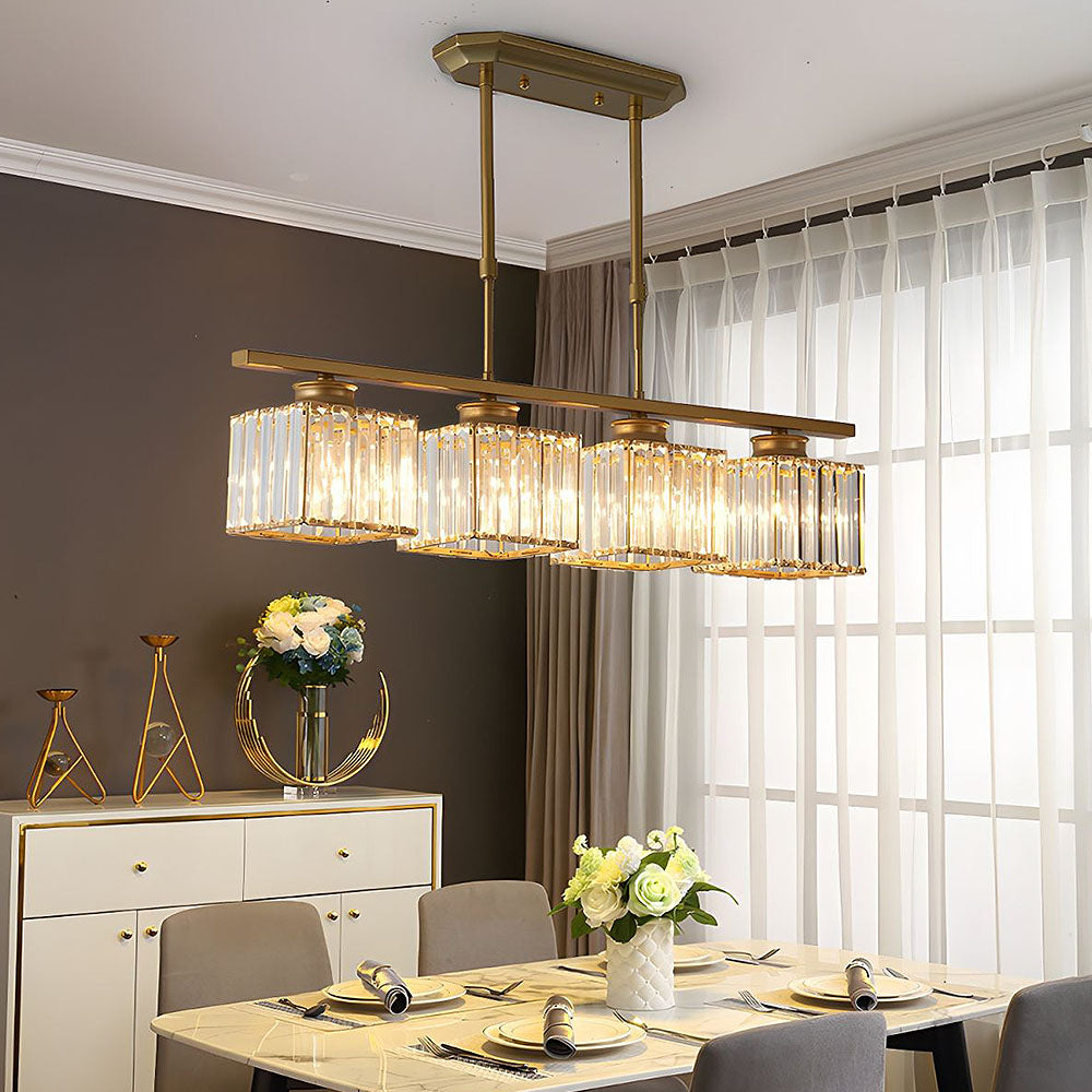 Linear Pendant Light | 3 Light Glass Shade