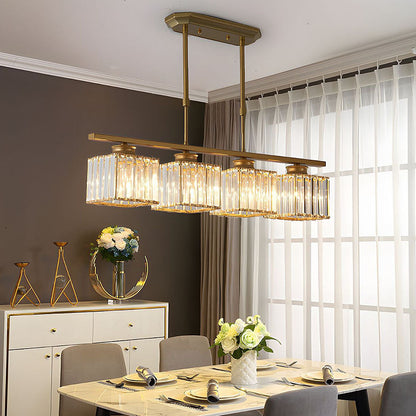 Linear Pendant Light | 3 Light Glass Shade
