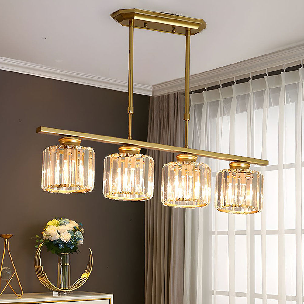 Linear Pendant Light | 3 Light Glass Shade