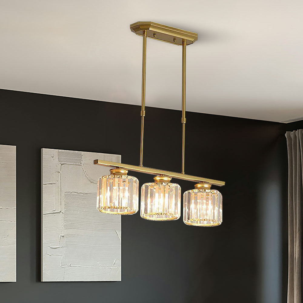 Linear Pendant Light | 3 Light Glass Shade