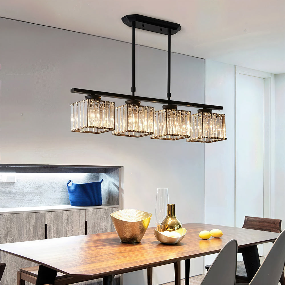 Linear Pendant Light | 3 Light Glass Shade
