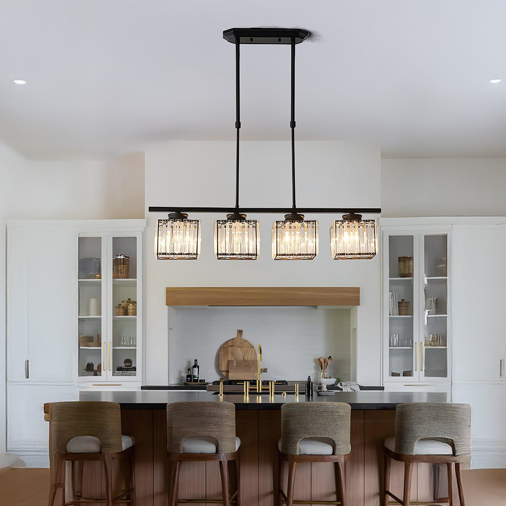 Linear Pendant Light | 3 Light Glass Shade