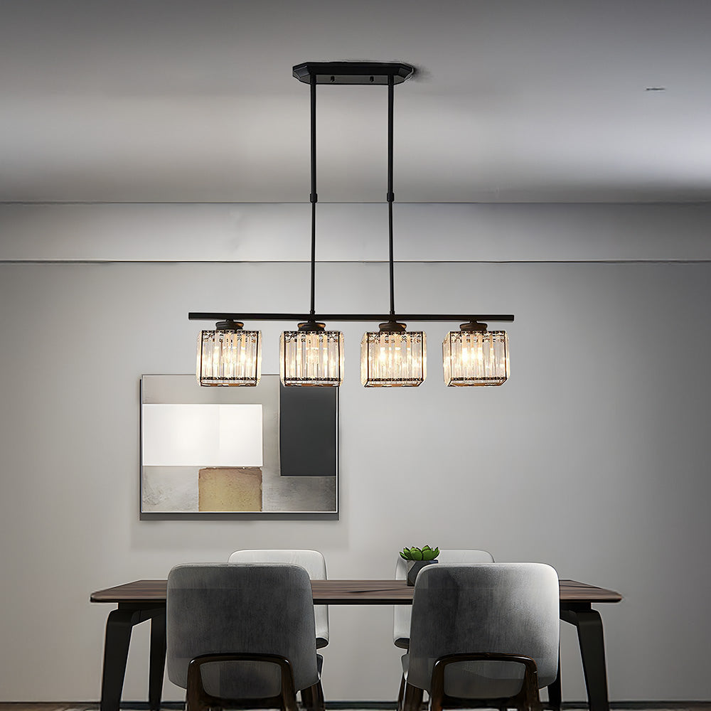 Linear Pendant Light | 3 Light Glass Shade