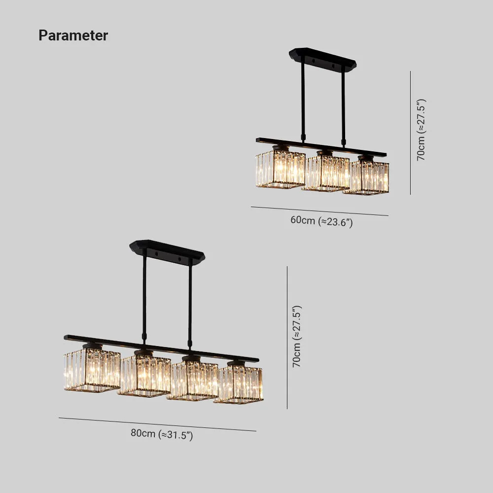 Linear Pendant Light | 3 Light Glass Shade