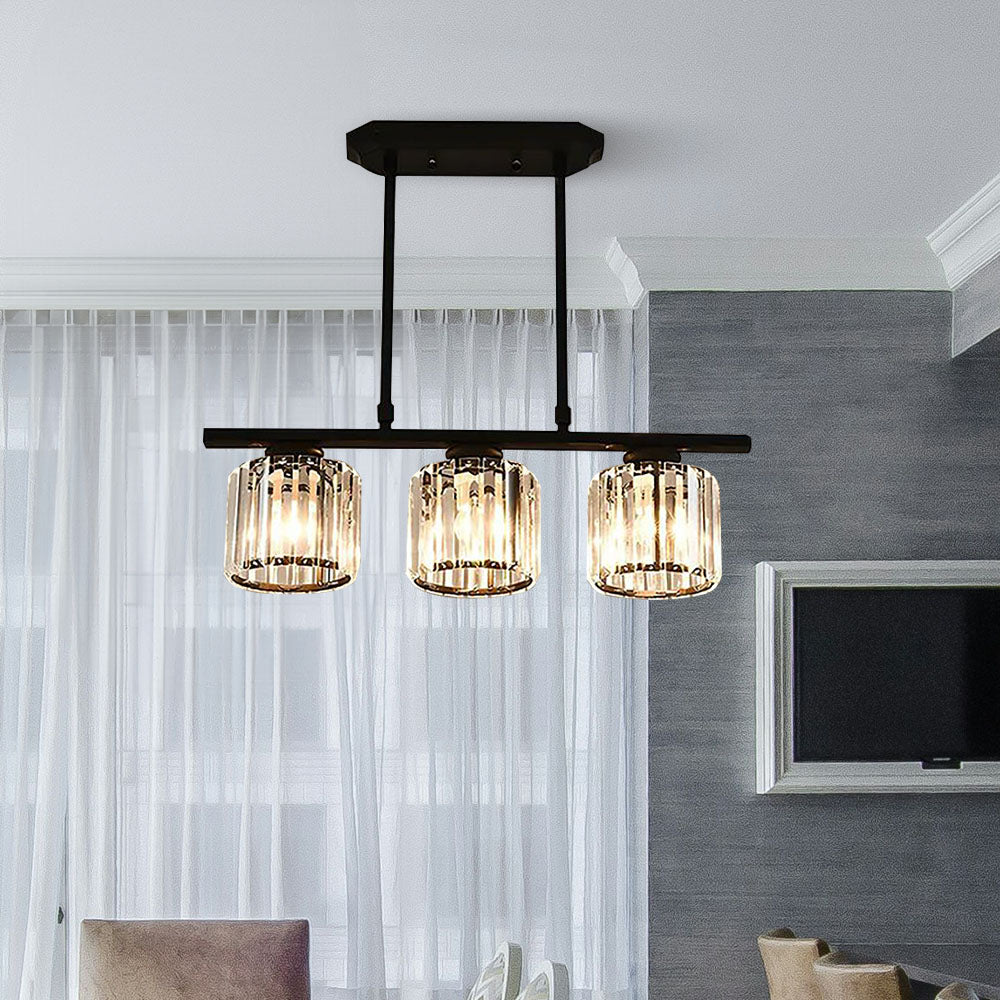 Linear Pendant Light | 3 Light Glass Shade