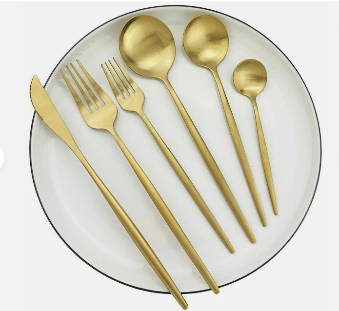 Modern Flatware Set | Sleek Metal Tableware Utensils