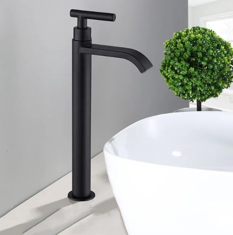 Tall Waterfall Basin Faucet Single Tap | Contemporary Vessel Sink