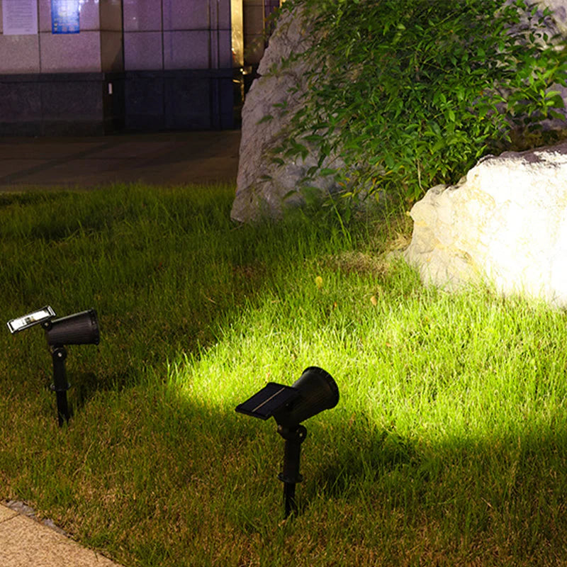 Solar Garden Spotlights | Adjustable Angle Multicolour LED Set Of 2 For Pathway Patio