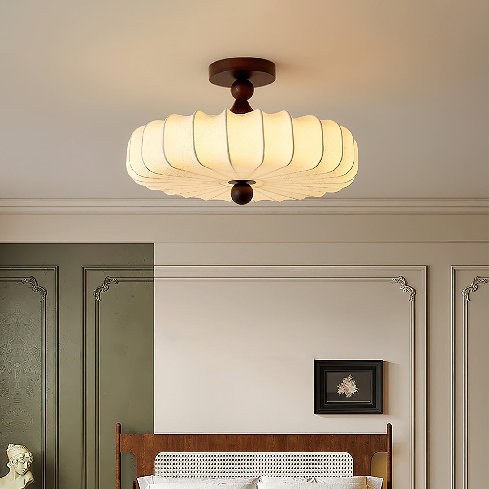 Japandi Ceiling Light | Semi Flush Mount For Bedroom Living Room