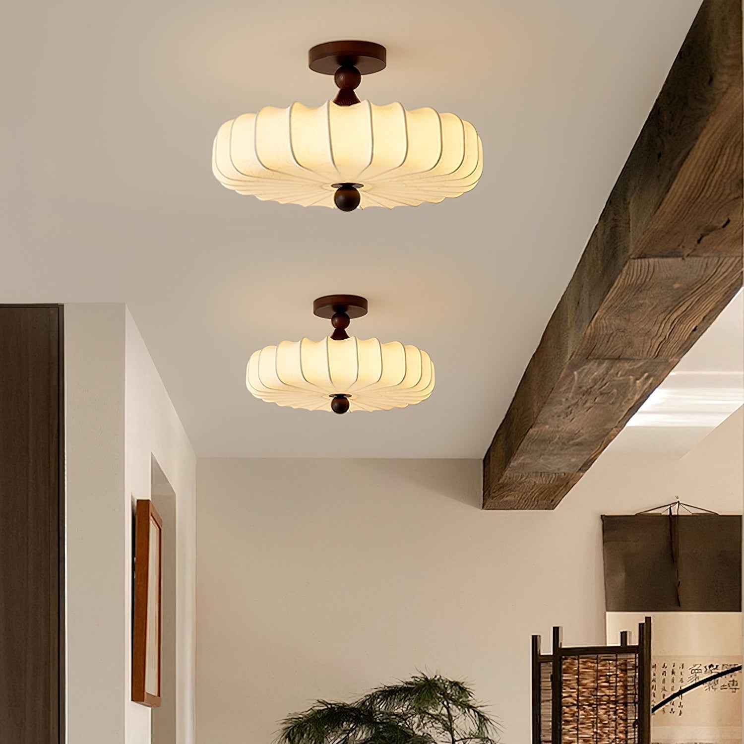 Japandi Ceiling Light | Semi Flush Mount For Bedroom Living Room