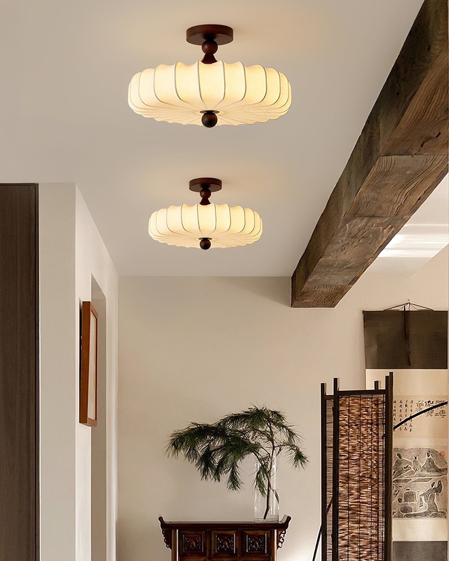 Japandi Ceiling Light | Semi Flush Mount For Bedroom Living Room