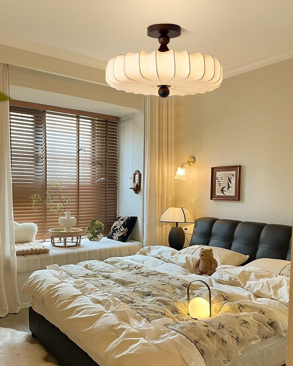 Japandi Ceiling Light | Semi Flush Mount For Bedroom Living Room
