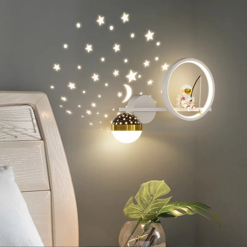 Astronaut Star Wall Light | Warm LED Night Light