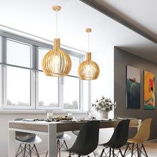 Ceiling Pendant Light Wood Finish | Geometric Design for Home Decor