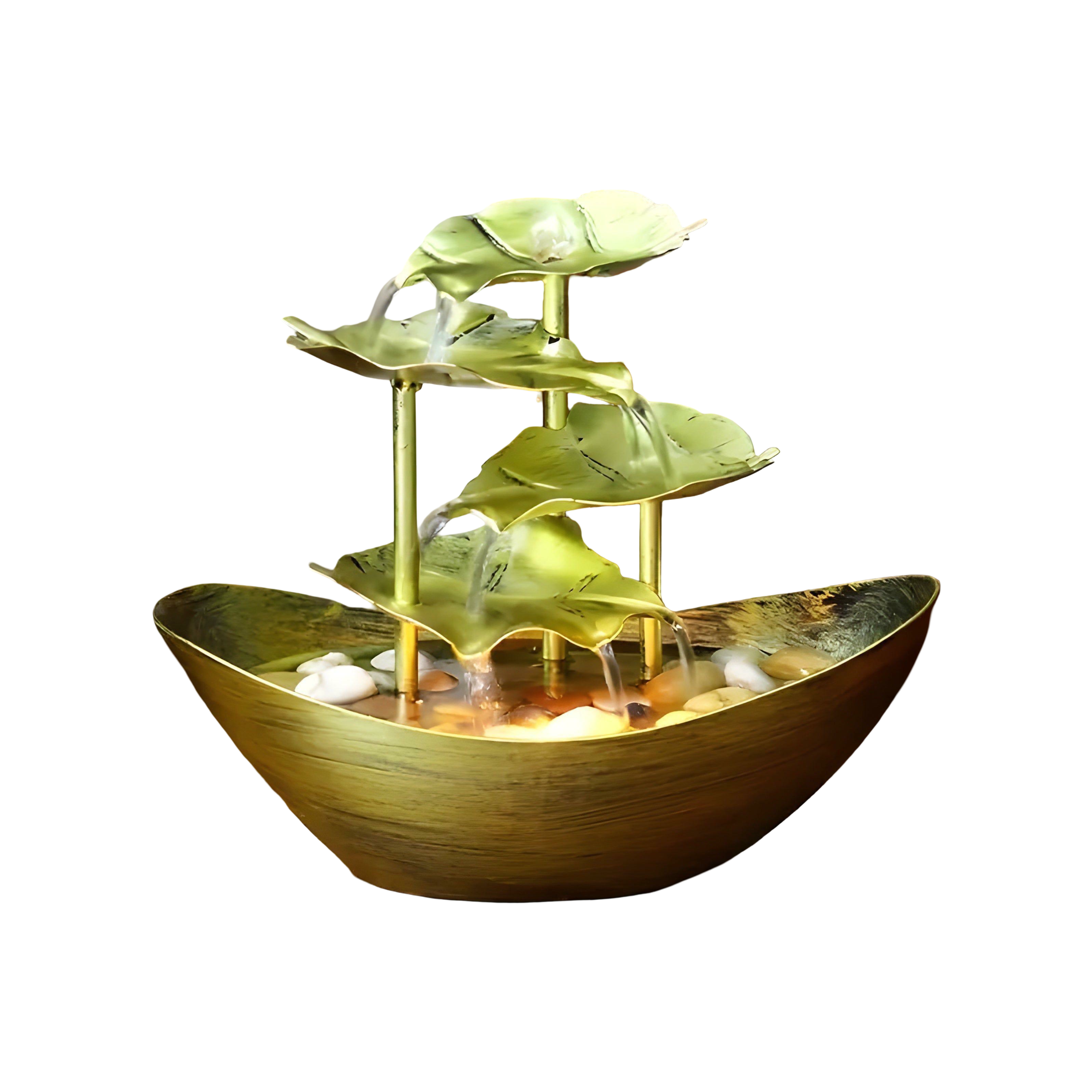 Tabletop Water Fountain | Cascading Leaf Design