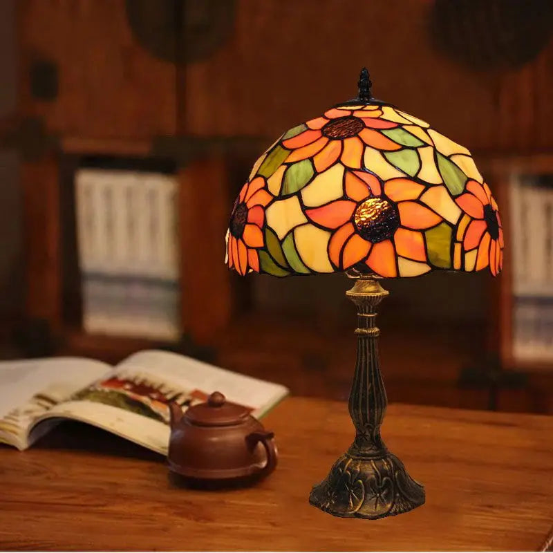 Tiffany Style Table Lamp Vintage Light | Decorative Reading Lamp