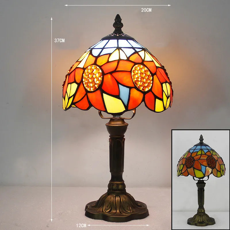 Tiffany Style Table Lamp Vintage Light | Decorative Reading Lamp