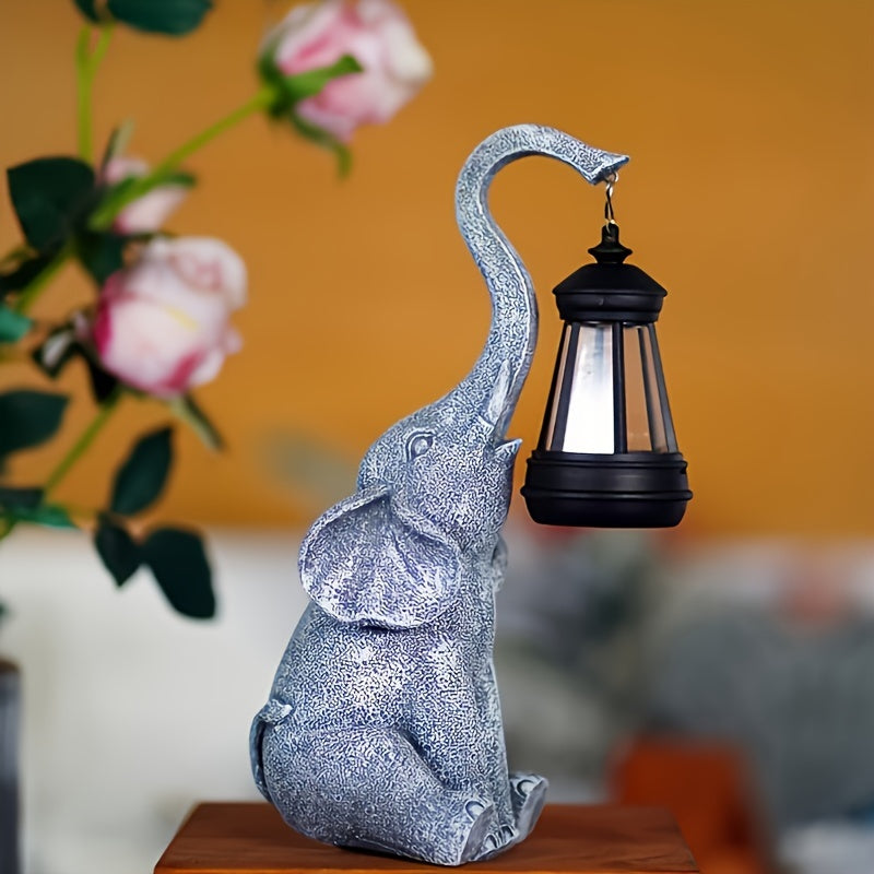Solar Elephant Garden Light | Outdoor Statue Lantern