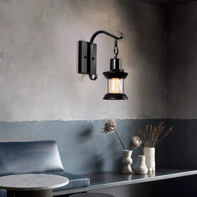 Vintage Industrial Wall Light | Lantern Sconce