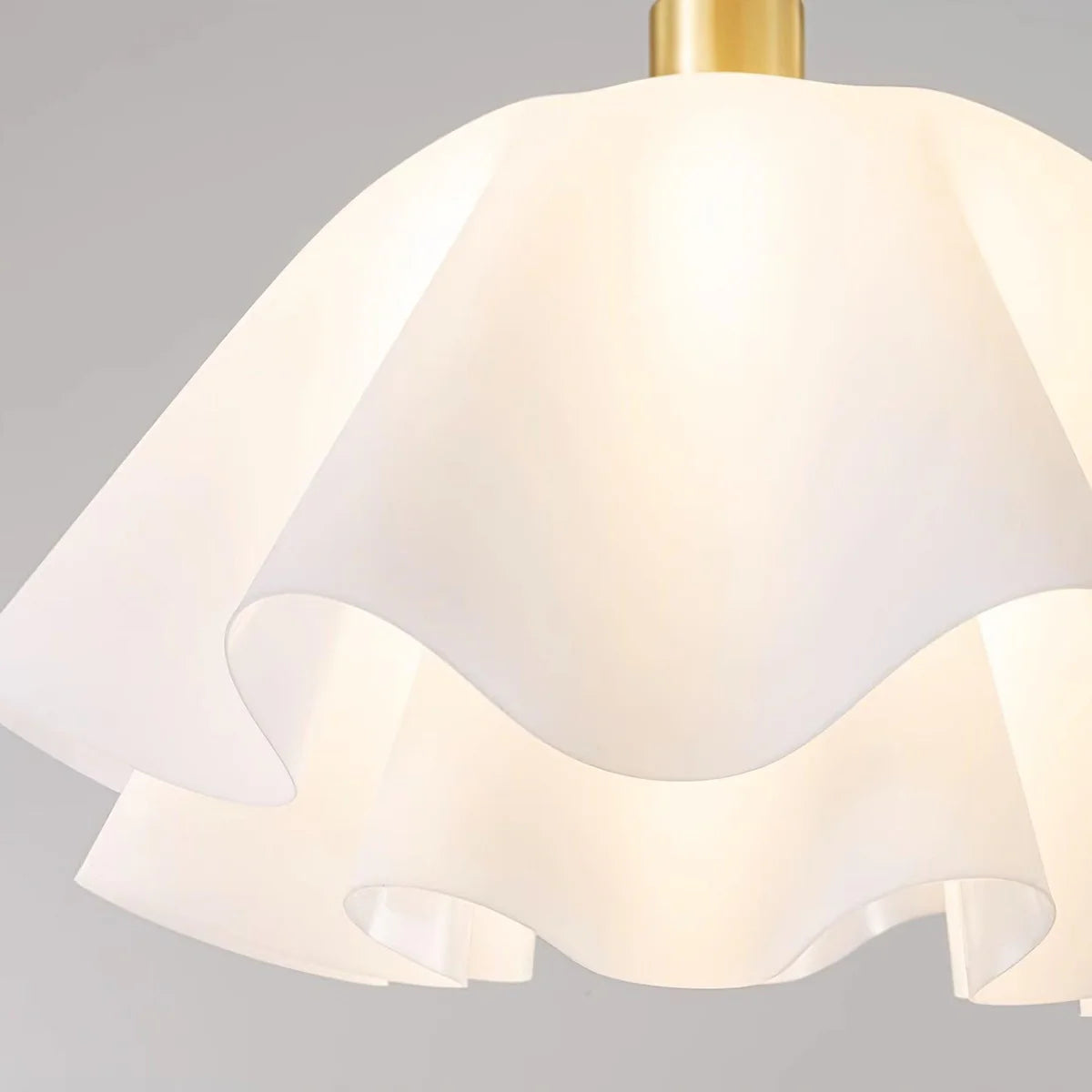Flower Ceiling Light | Ruffled Shade Semi Flush For Bedroom Living Room