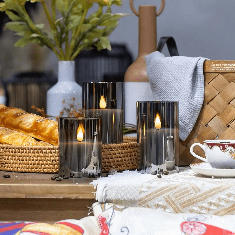 Remote Control Flameless Candles | Moving Flame Timer Dimmable