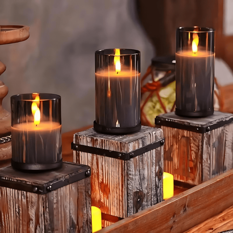 Remote Control Flameless Candles | Moving Flame Timer Dimmable