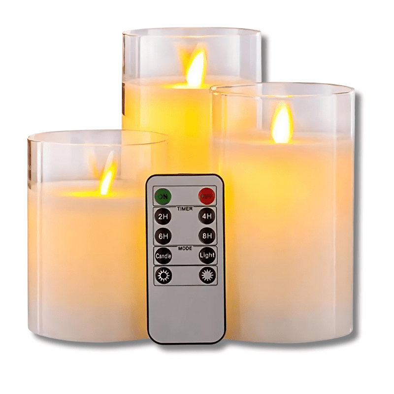 Remote Control Flameless Candles | Moving Flame Timer Dimmable