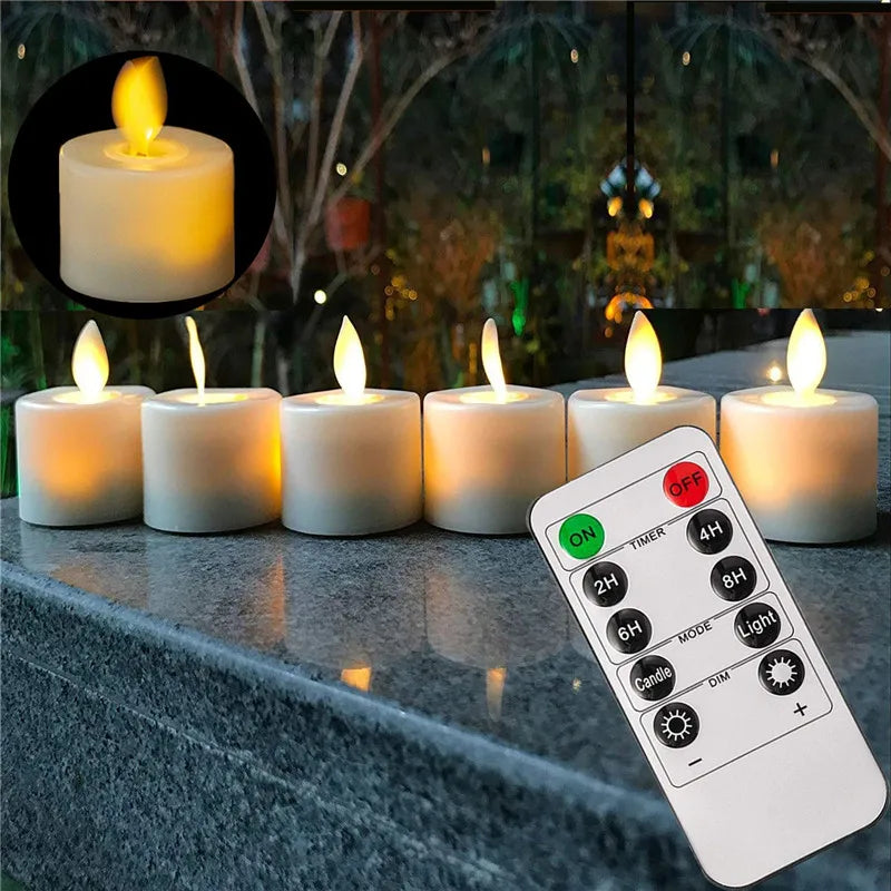 LED Tealight Candles | Flameless Flickering With Remote Timer