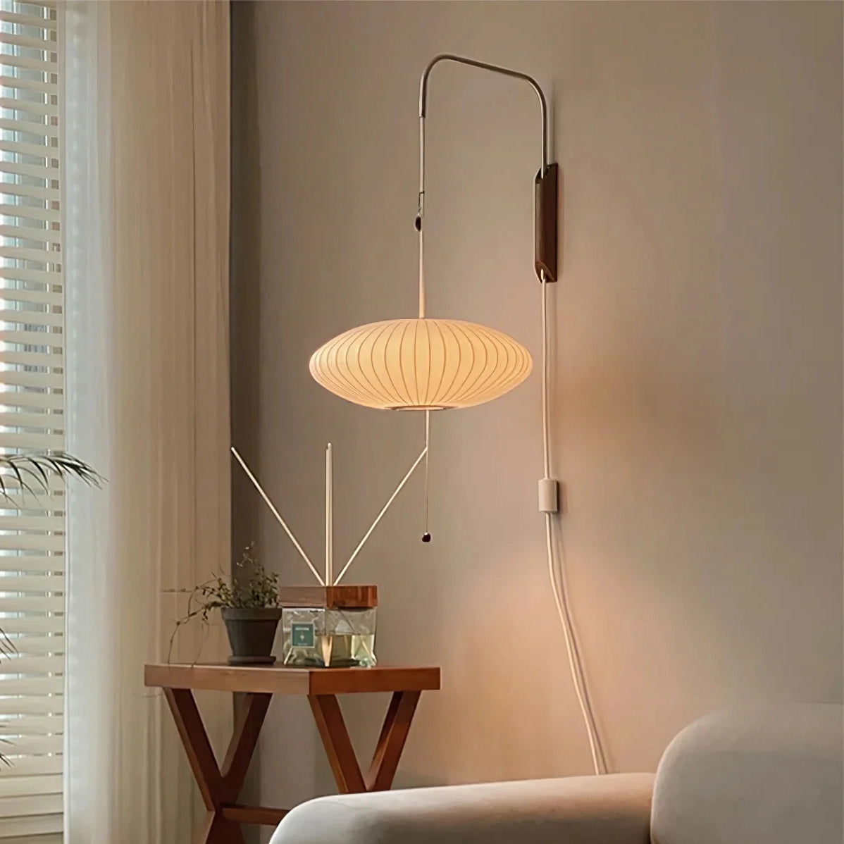 Japandi Wall Lamp | Adjustable Plug In Lighting