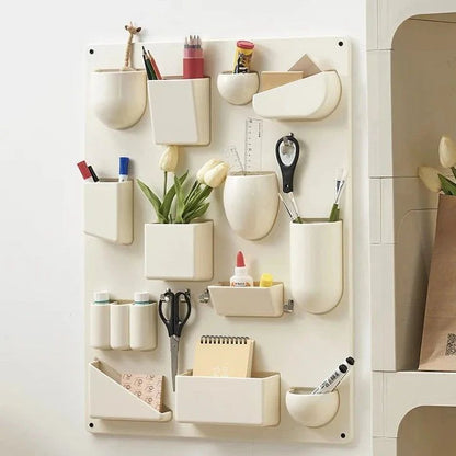 Wall Organiser Panel With Hooks And Pockets 68 x 52 cm