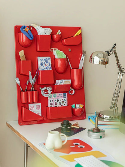 Wall Organiser Panel With Hooks And Pockets 68 x 52 cm