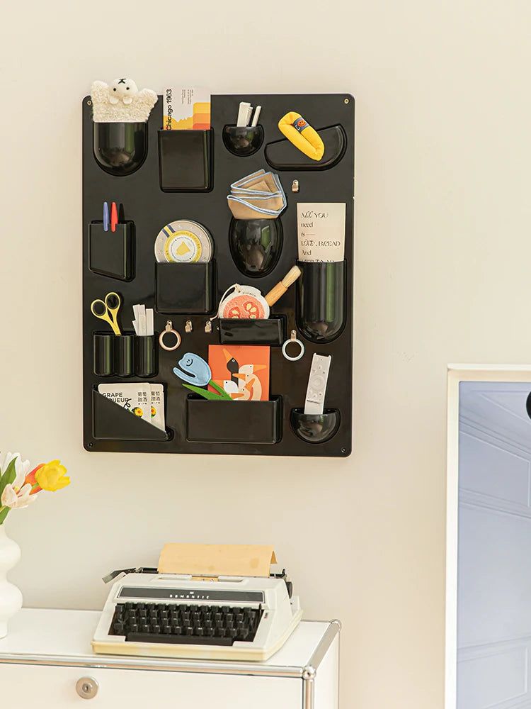 Wall Organiser Panel With Hooks And Pockets 68 x 52 cm