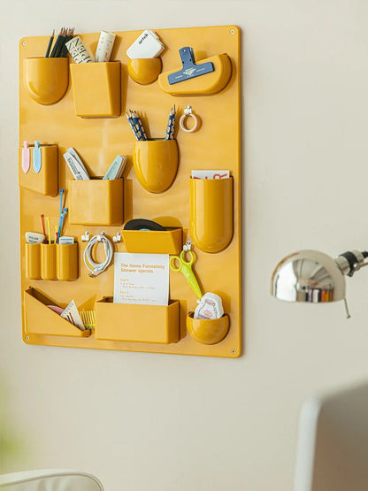 Wall Organiser Panel With Hooks And Pockets 68 x 52 cm