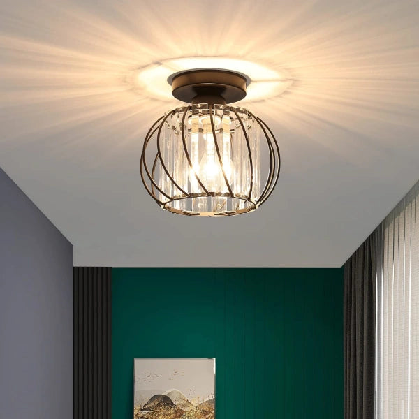 Modern Semi Flush Ceiling Light | Cage Design for Hallway Bedroom and Living Room