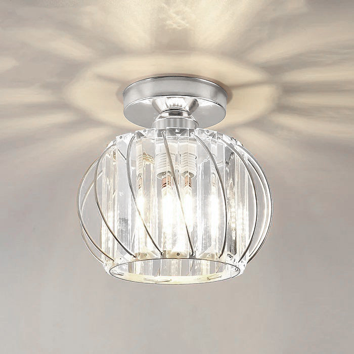 Modern Semi Flush Ceiling Light | Cage Design for Hallway Bedroom and Living Room
