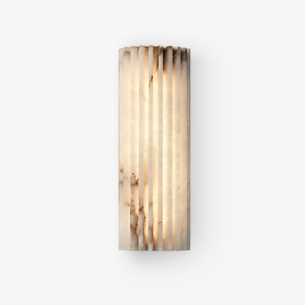 Alabaster Integrated LED Wall Sconce Fluted Shade Detail