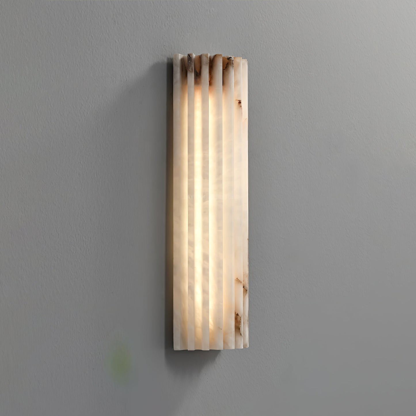 Alabaster LED Wall Lamp Fluted Rectangle Angle
