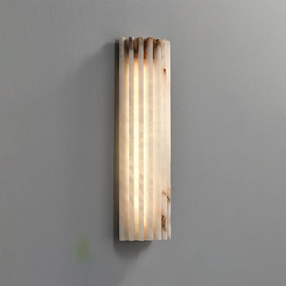 Alabaster LED Wall Lamp Fluted Rectangle Angle
