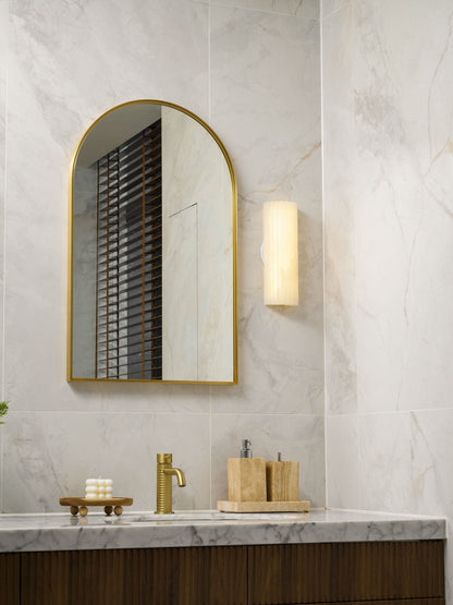 Alabaster LED Wall Lamp Fluted Rectangle Back