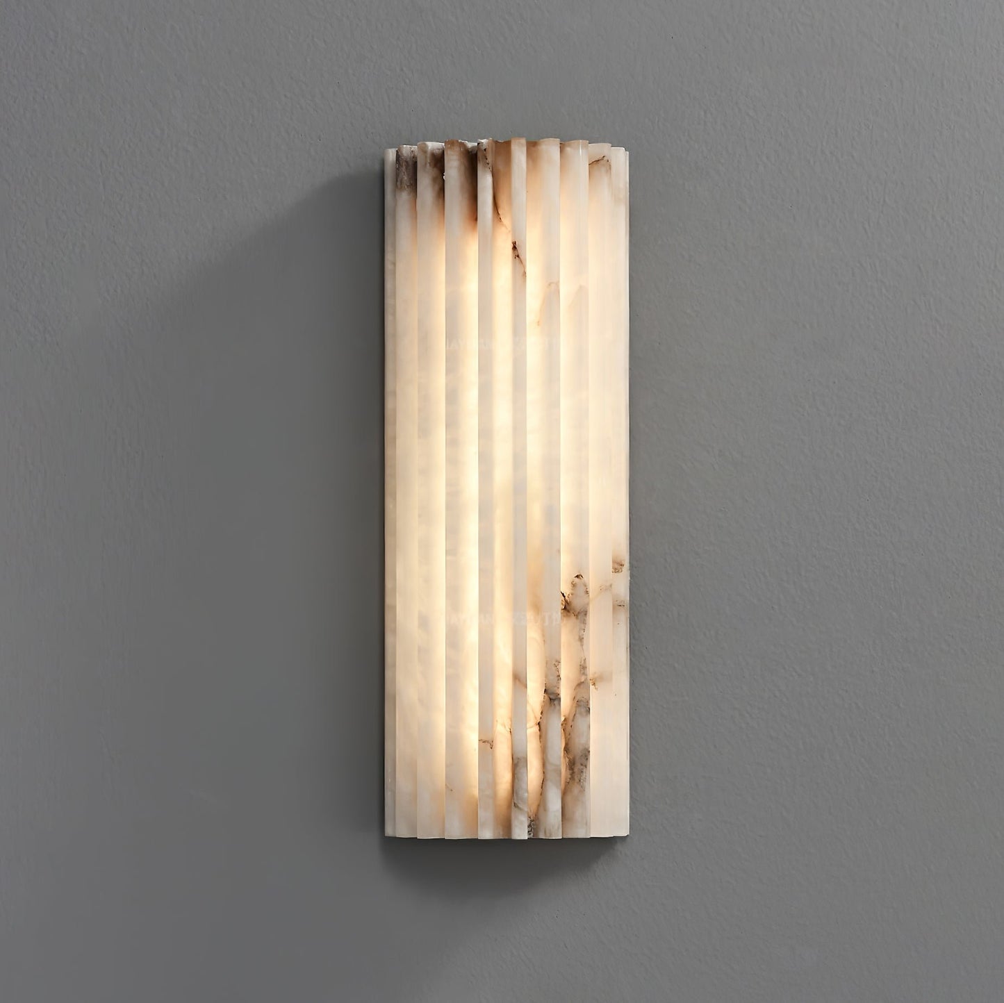 Alabaster LED Wall Lamp Fluted Rectangle Lifestyle