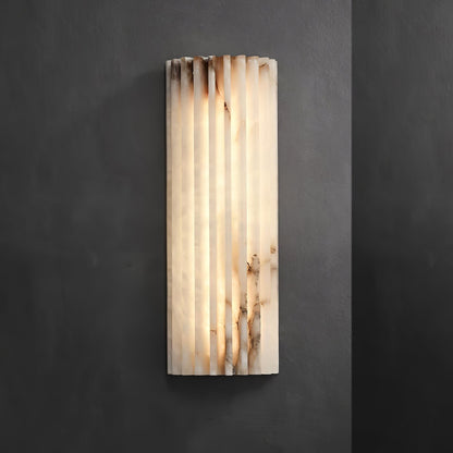 Alabaster LED Wall Lamp Fluted Rectangle View 14