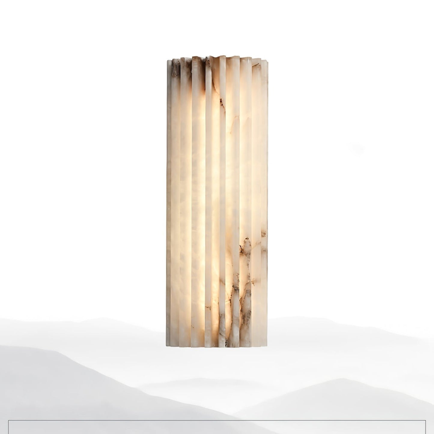 Alabaster LED Wall Lamp Fluted Rectangle View 15