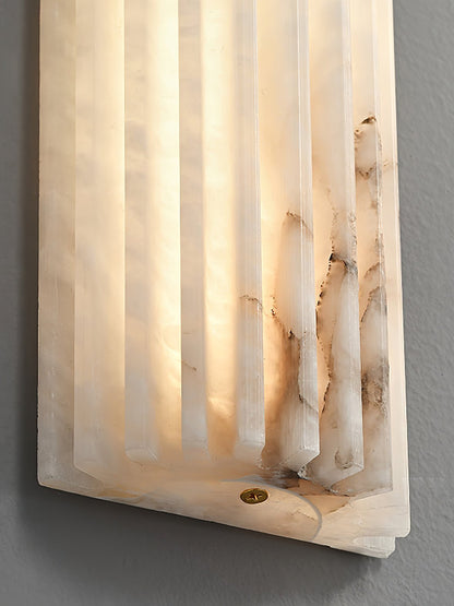 Alabaster LED Wall Lamp Fluted Rectangle View 16