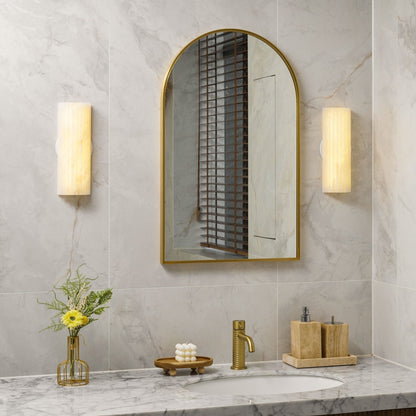 Alabaster LED Wall Lamp Fluted Rectangle View 18