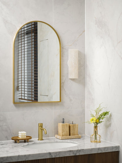 Alabaster LED Wall Lamp Fluted Rectangle View 19