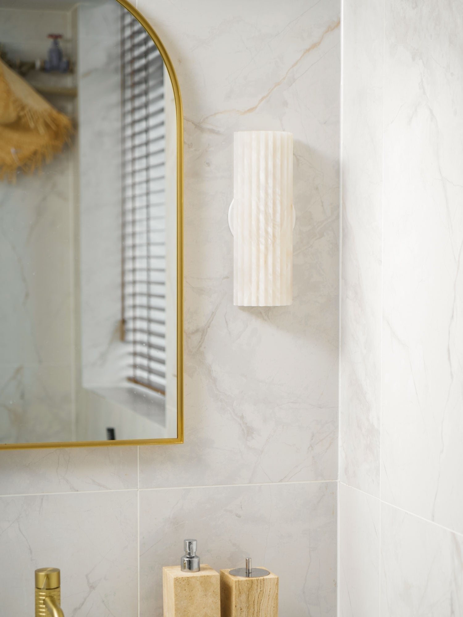 Alabaster LED Wall Lamp Fluted Rectangle View 21