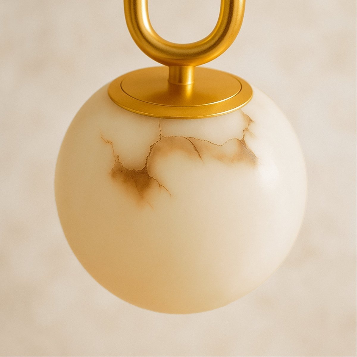 Alabaster Pendant Light Teardrop Oval Link Side