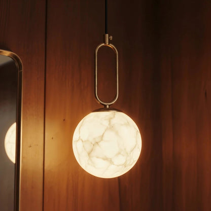 Alabaster Pendant Light Teardrop Oval Link View 11