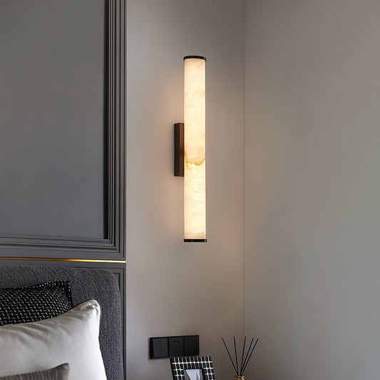 Alabaster Wall Sconce Cylindrical Tube Hero