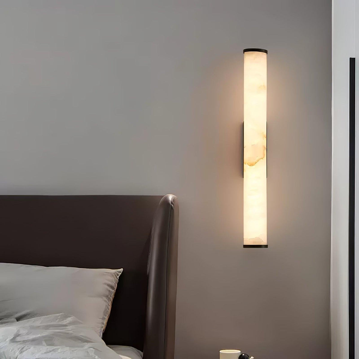 Alabaster Wall Sconce Cylindrical Tube Lifestyle